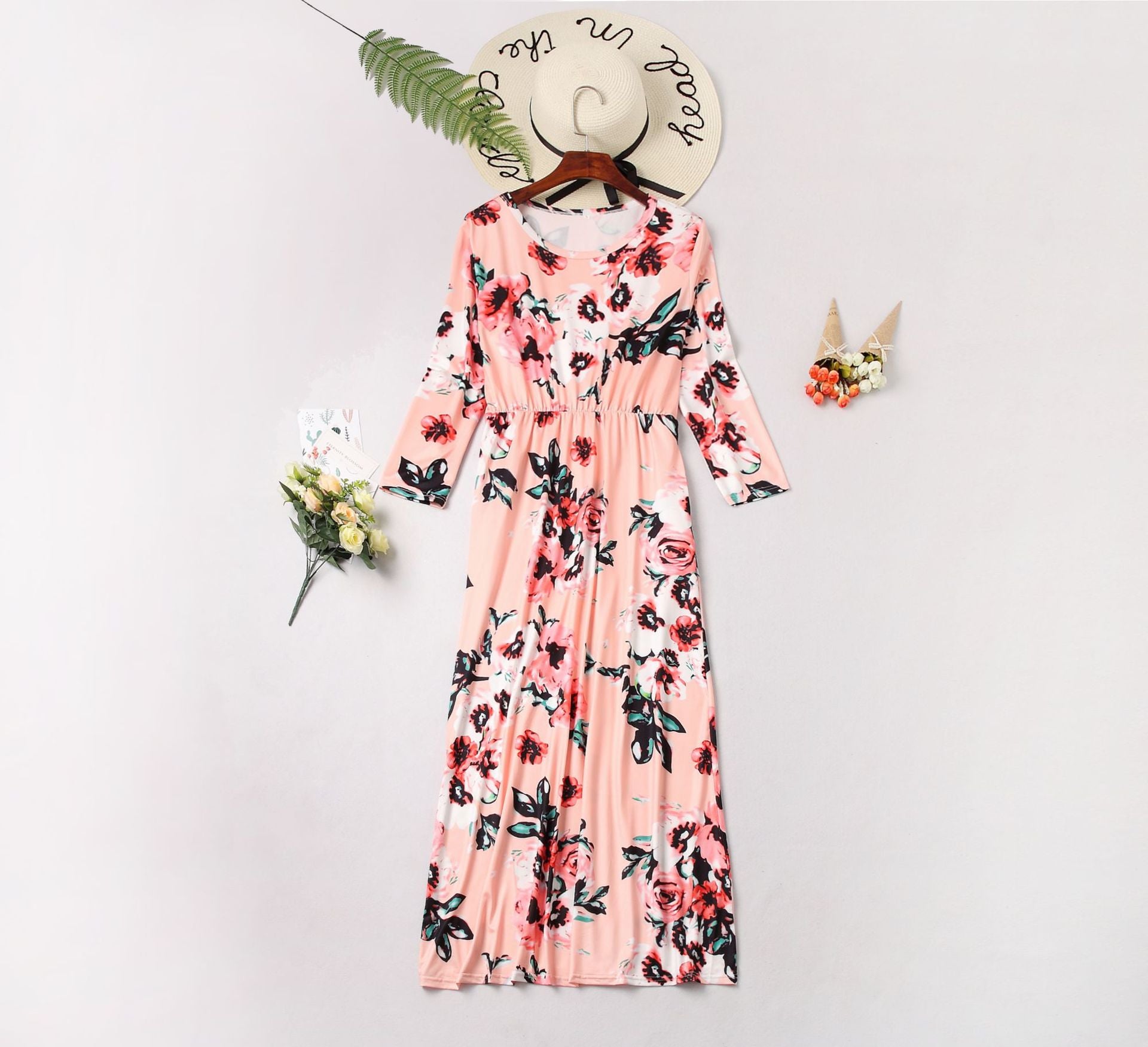 Family Matching Printed Mother and Daughter Flower Dress