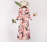 Family Matching Printed Mother and Daughter Flower Dress
