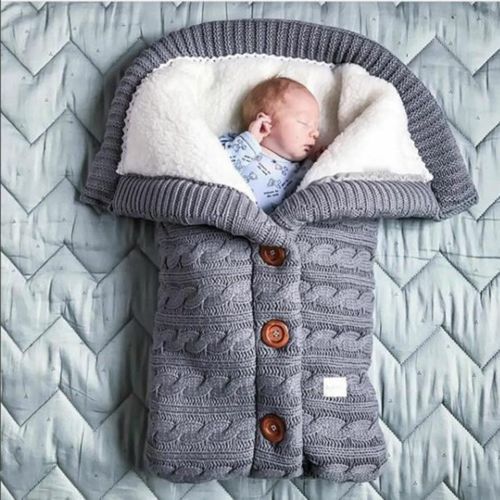 Baby Sleeping Outdoor Stroller Woolen Knitting Thicken Warm Plush Pajamas