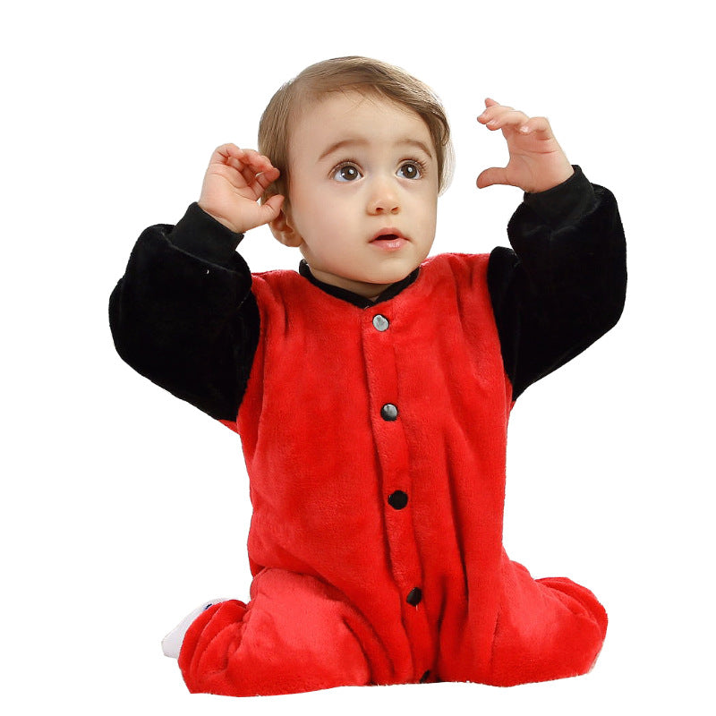 Spring Autumn Flannel Baby Romper One Pieces Pajamas