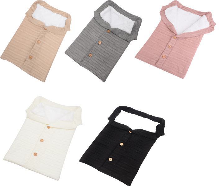 Baby Sleeping Outdoor Stroller Woolen Knitting Thicken Warm Plush Pajamas