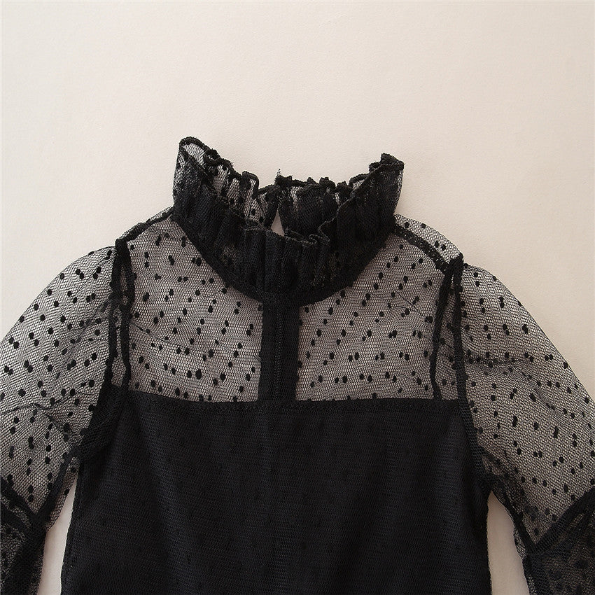 Family Matching Mother-daughter Black Lace Mesh Princess Dress