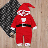 Baby Boy Girl Christmas Long Sleeve Plush Hooded Jumpsuit