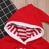 Baby Boy Girl Christmas Long Sleeve Plush Hooded Jumpsuit