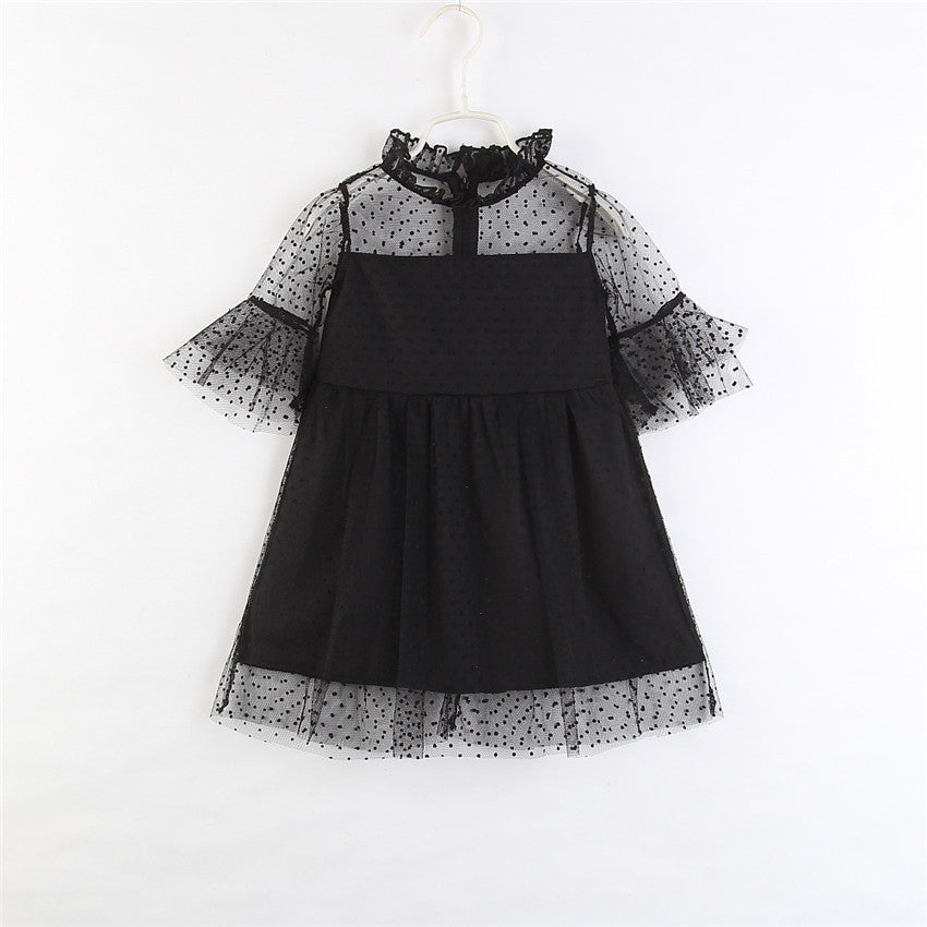Family Matching Mother-daughter Black Lace Mesh Princess Dress