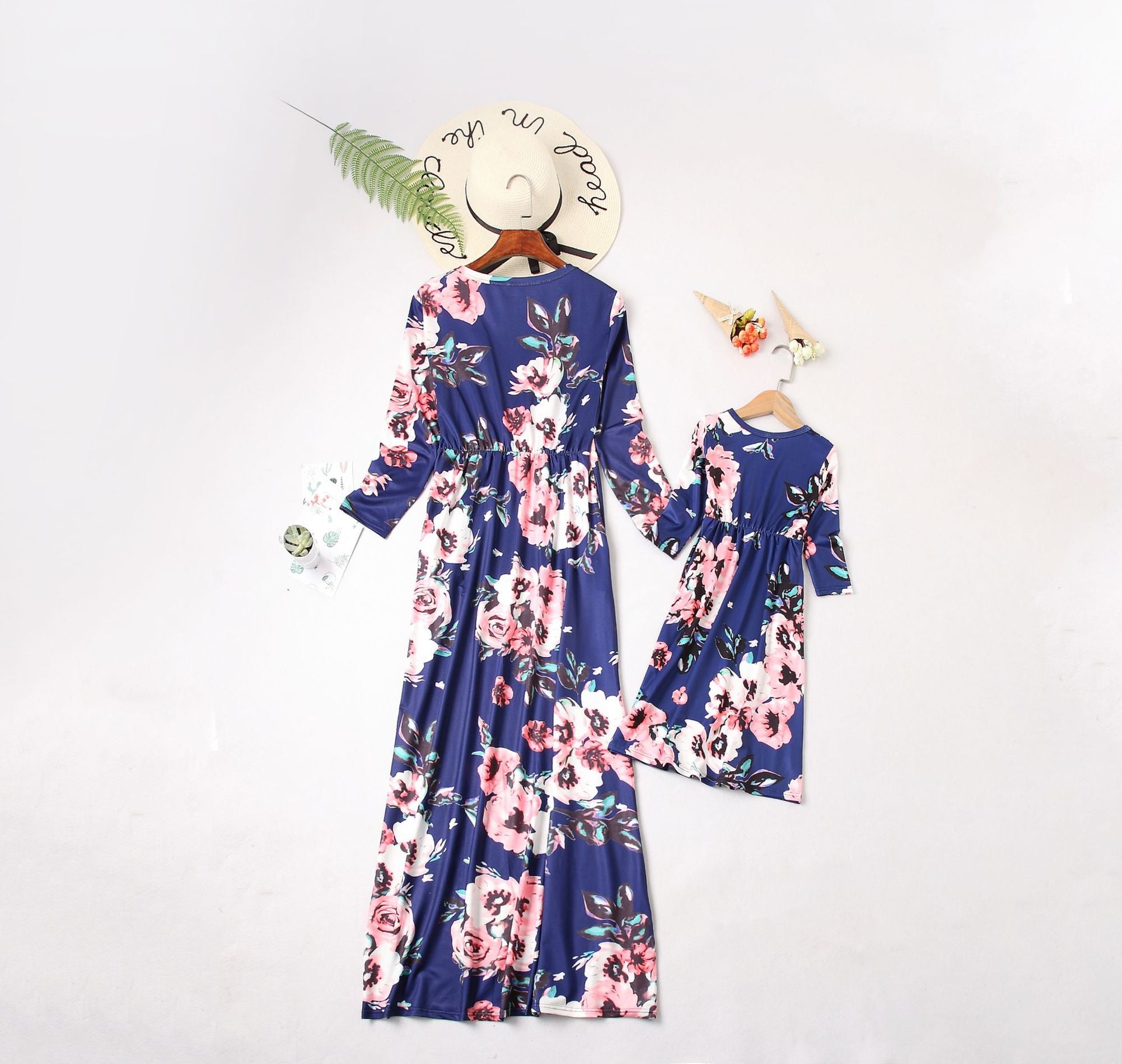 Family Matching Printed Mother and Daughter Flower Dress