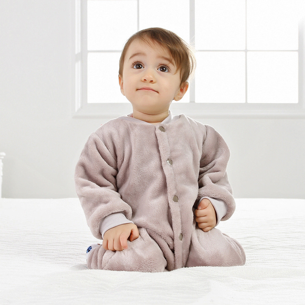 Spring Autumn Flannel Baby Romper One Pieces Pajamas