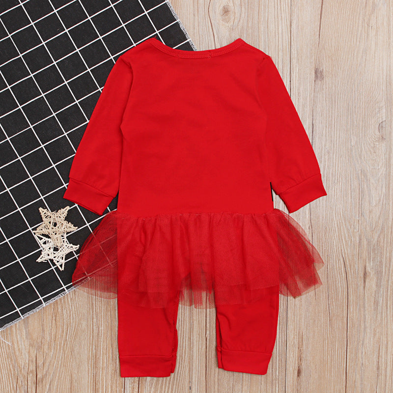 Baby Girls Long Sleeved Christmas Onesie Crawl Rompers