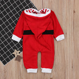 Baby Boy Girl Christmas Long Sleeve Plush Hooded Jumpsuit