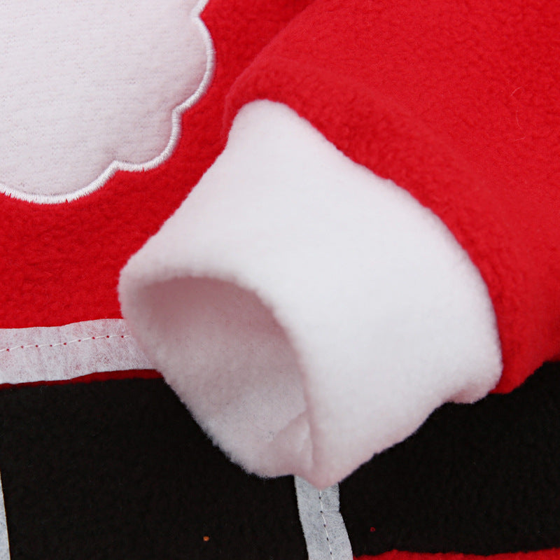 Baby Boy Girl Christmas Long Sleeve Plush Hooded Jumpsuit