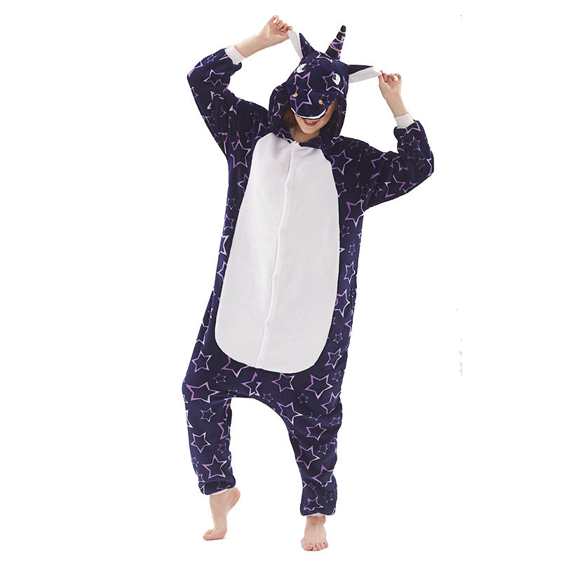 Family Matching Cartoon Animal One Piece Tianma Unicorn Pajamas