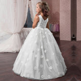 Kid Girls Pompous Lace Performance Princess Wedding Dresses