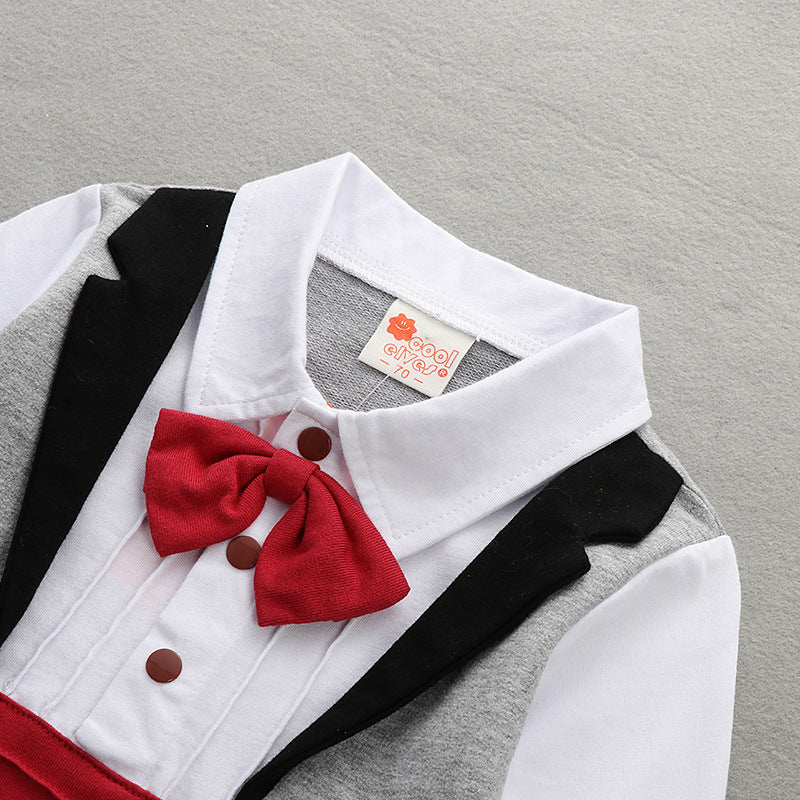 Baby Boy Crawl Suit Spring Gentleman Sets 2 Pcs