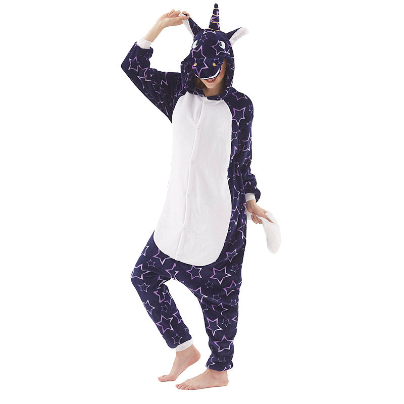 Family Matching Cartoon Animal One Piece Tianma Unicorn Pajamas
