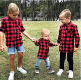 Kid Baby Boy Plaid European American Blouses Shirt