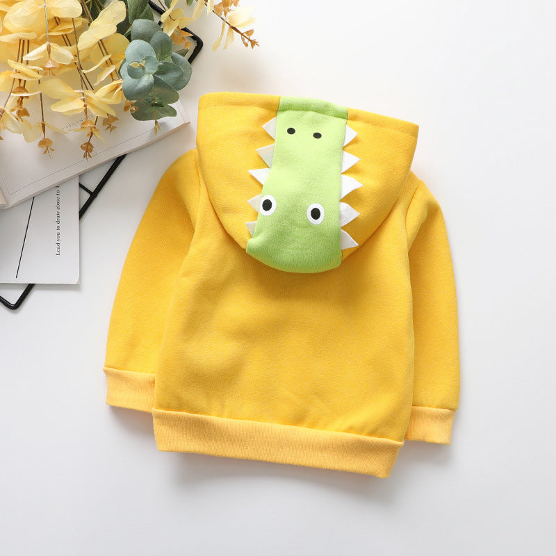 Kid Baby Boy Girl Spring Autumn Bunny Cotton Zipper Dinosaur Cartoon Coat