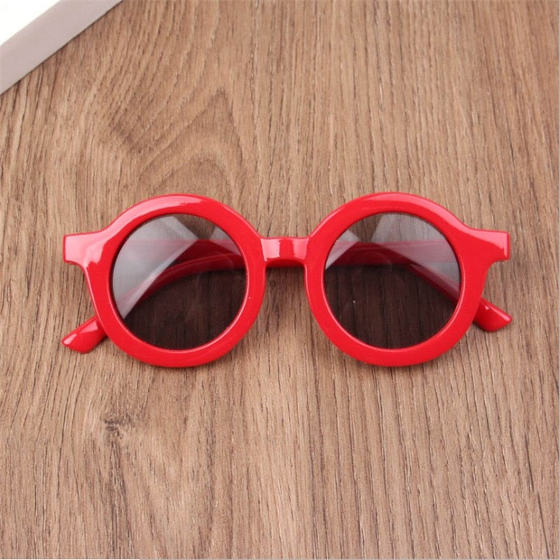 Boy Girl Cute Cartoon Bear Shape Fashion Round Sunglasses