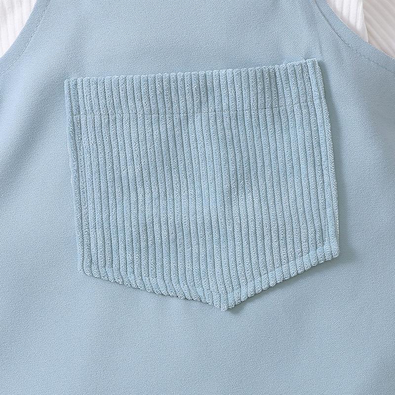 Baby Girl Long Sleeve RuffleF Suspender 3 Pcs Suits