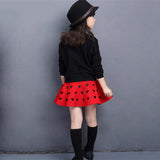 Kids Baby Girl Autumn Sets Long-sleeve Tops Pleated 2Pcs Outfits