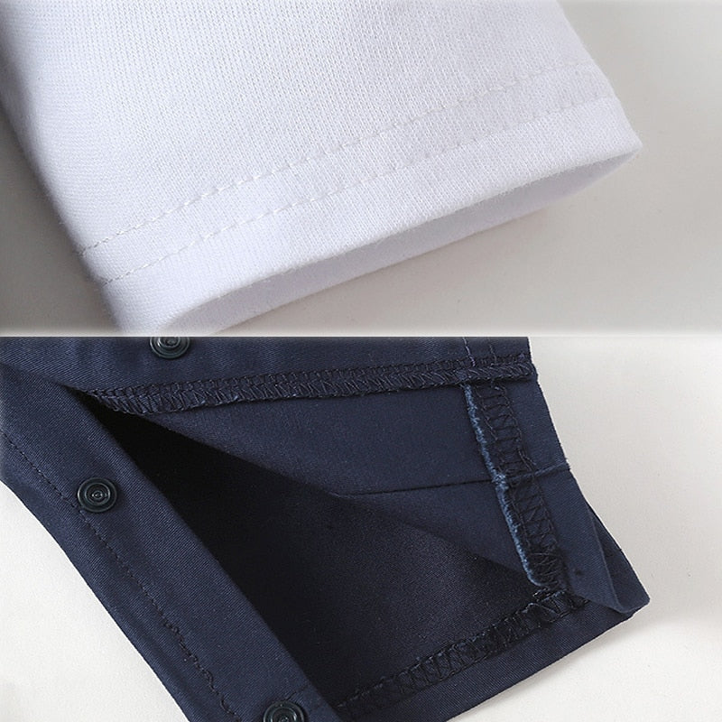 Baby Formal Boys Patchwork Fake Elegant Long Sleeve Romper