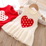 Autumn Girls Vest Sweater Dress Love Sleeveless Dress