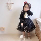 Girls Unicorn Star Sequins Cute Mesh Casual Dresse2-7 Years