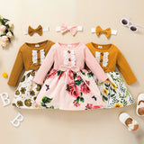 Baby Girl Long Sleeve Floral Spring Flower Dresses