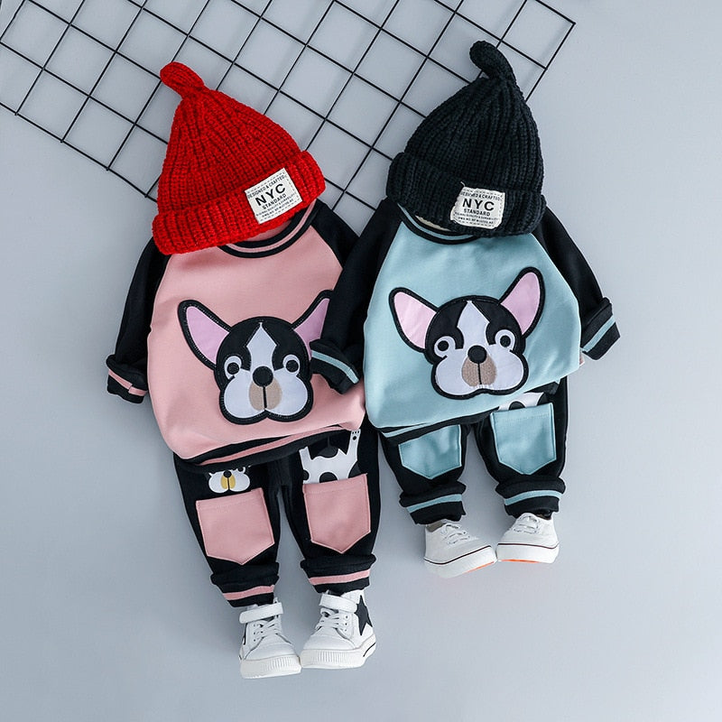 Baby Boys Girl Cartoon Dog 2 Pcs Sets Tracksuit 0-3 Years