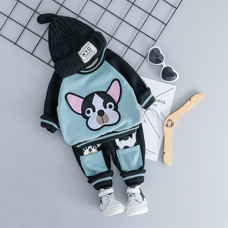 Baby Boys Girl Cartoon Dog 2 Pcs Sets Tracksuit 0-3 Years