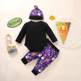 0-18M Babies Halloween Pattern Long Sleeve 3 Pcs Sets