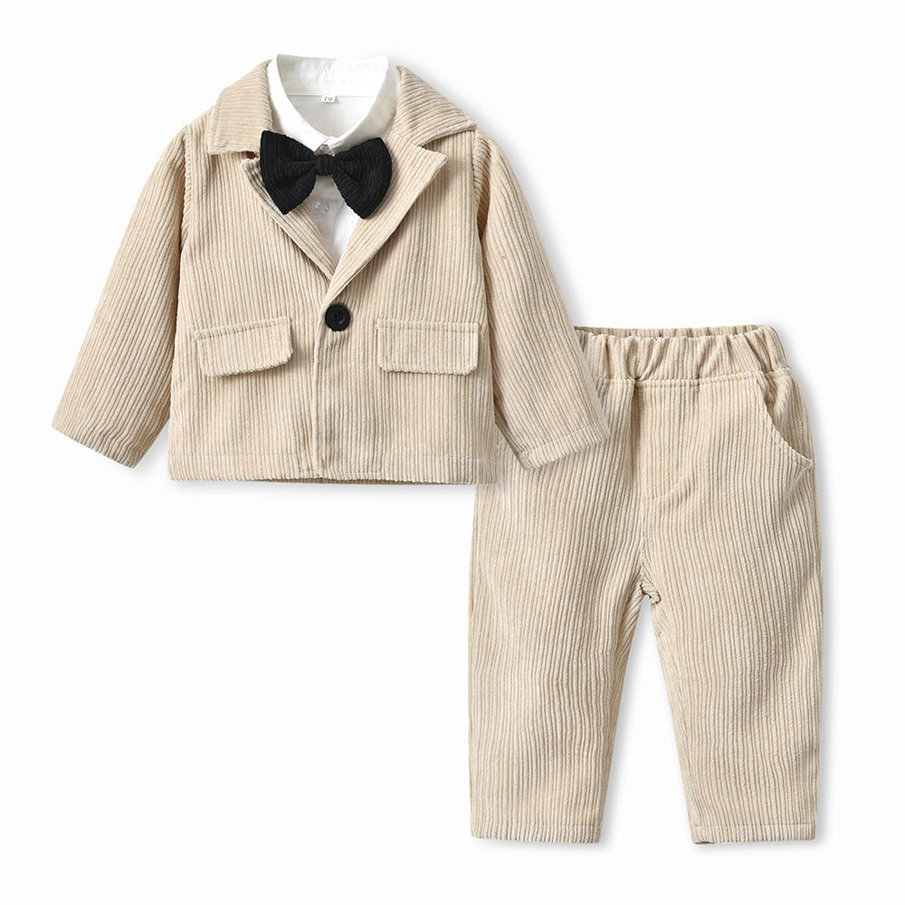 Kid Baby Boy Suit England Infant Birthday Blazer 2 Pcs Sets