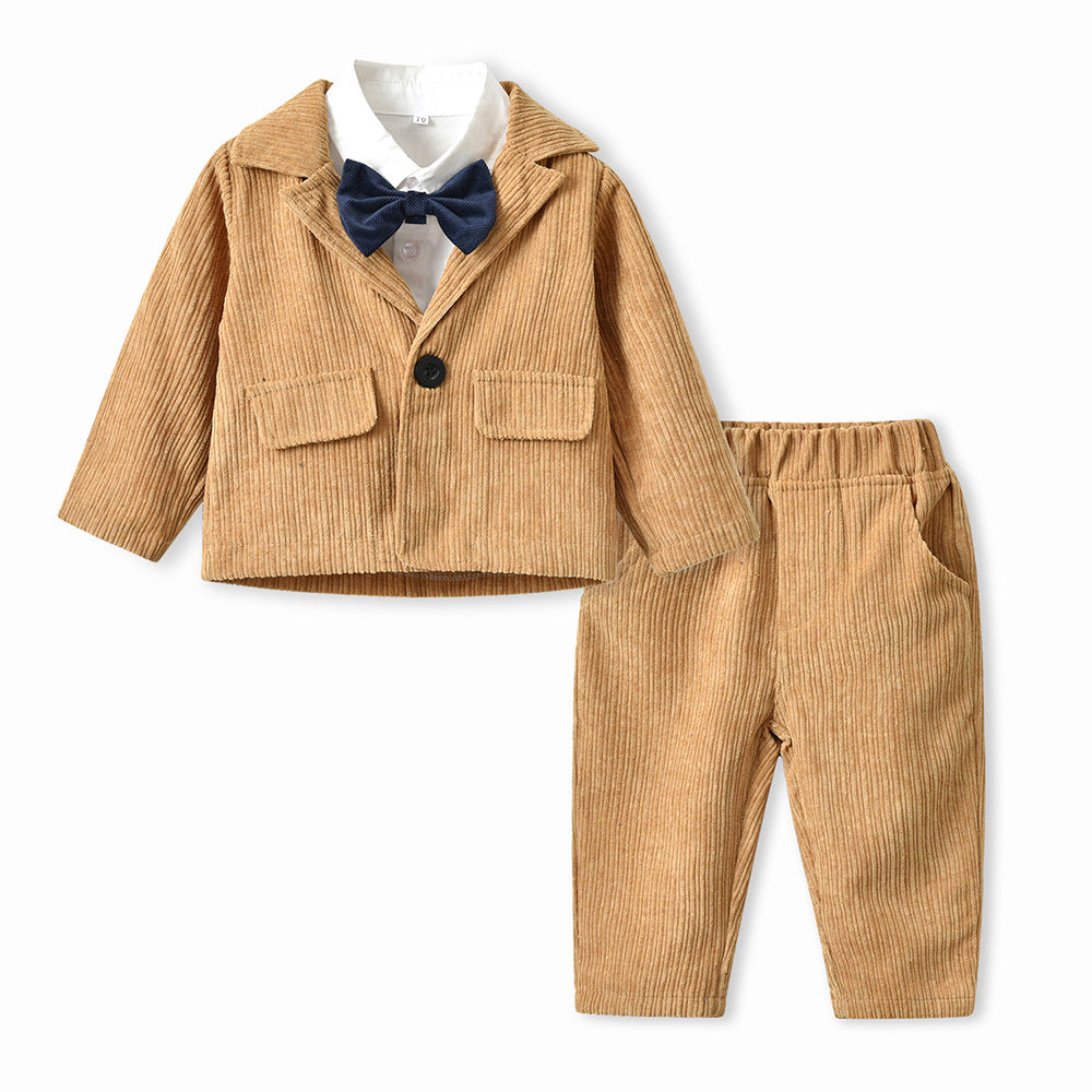 Kid Baby Boy Suit England Infant Birthday Blazer 2 Pcs Sets