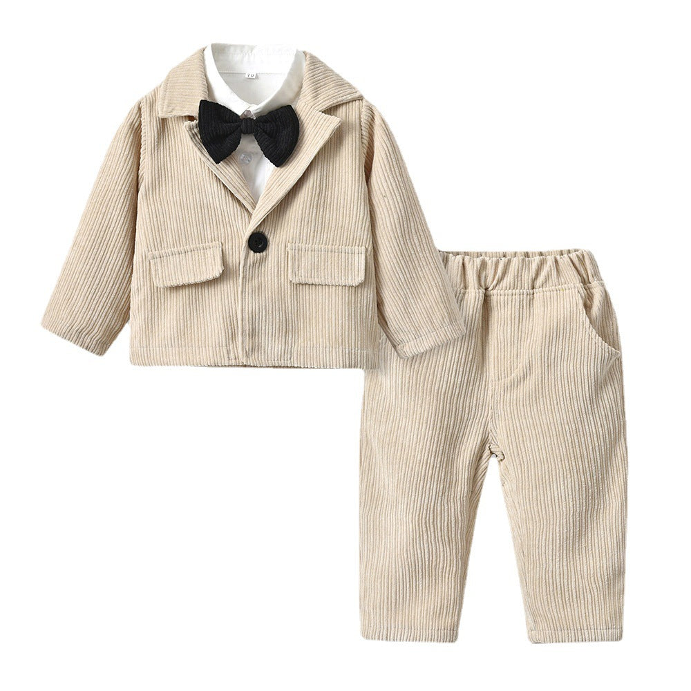 Kid Baby Boy Suit England Infant Birthday Blazer 2 Pcs Sets