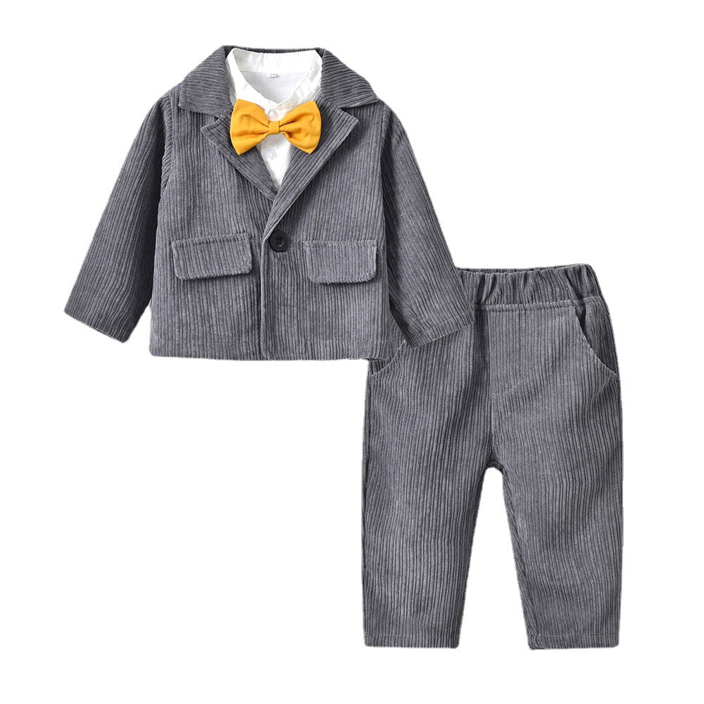Kid Baby Boy Suit England Infant Birthday Blazer 2 Pcs Sets