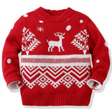 Kid Baby Boy Girl Warm Long Sleeve Autumn Red Christmas Sweaters