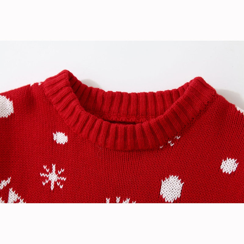 Kid Baby Boy Girl Warm Long Sleeve Autumn Red Christmas Sweaters