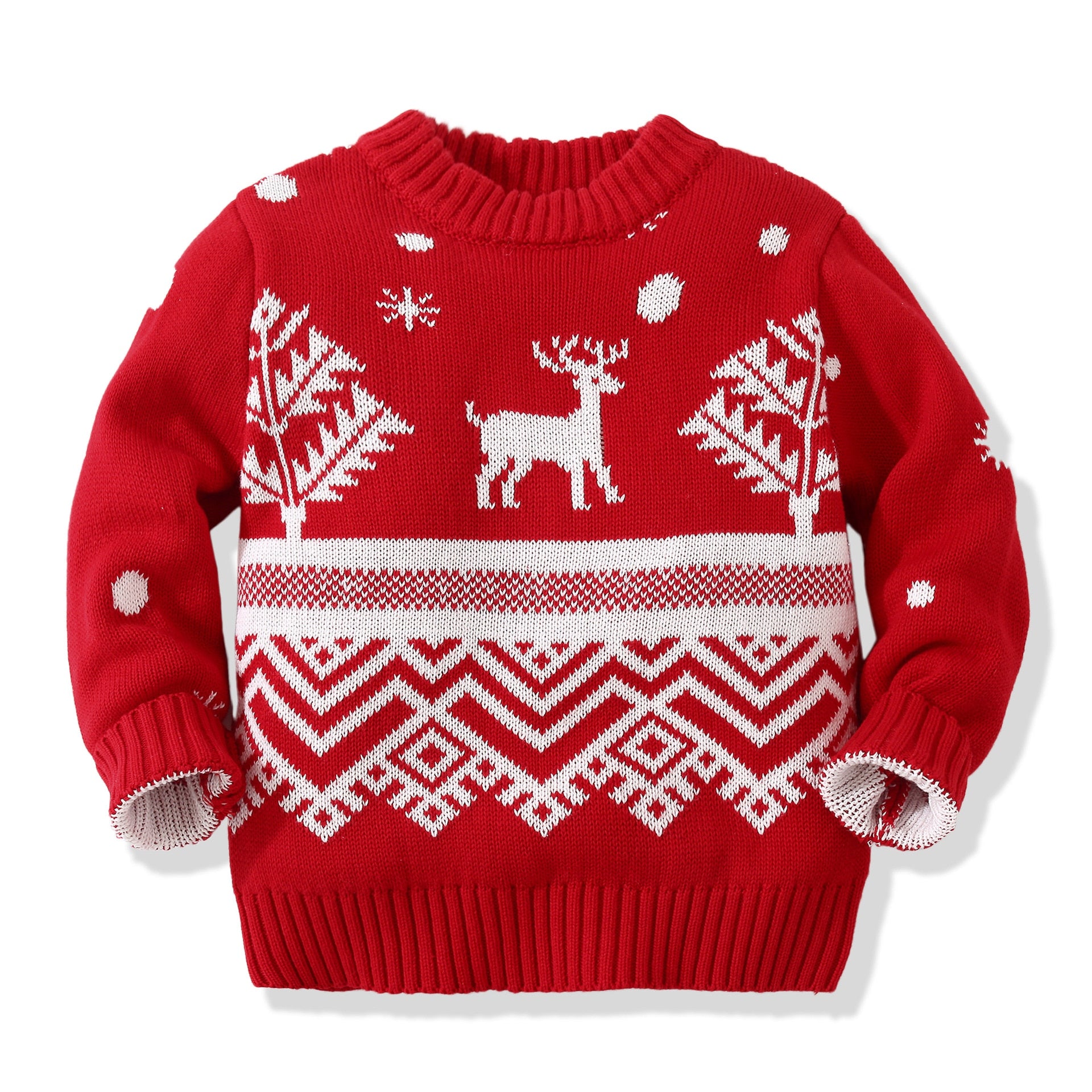 Kid Baby Boy Girl Warm Long Sleeve Autumn Red Christmas Sweaters