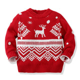 Kid Baby Boy Girl Warm Long Sleeve Autumn Red Christmas Sweaters