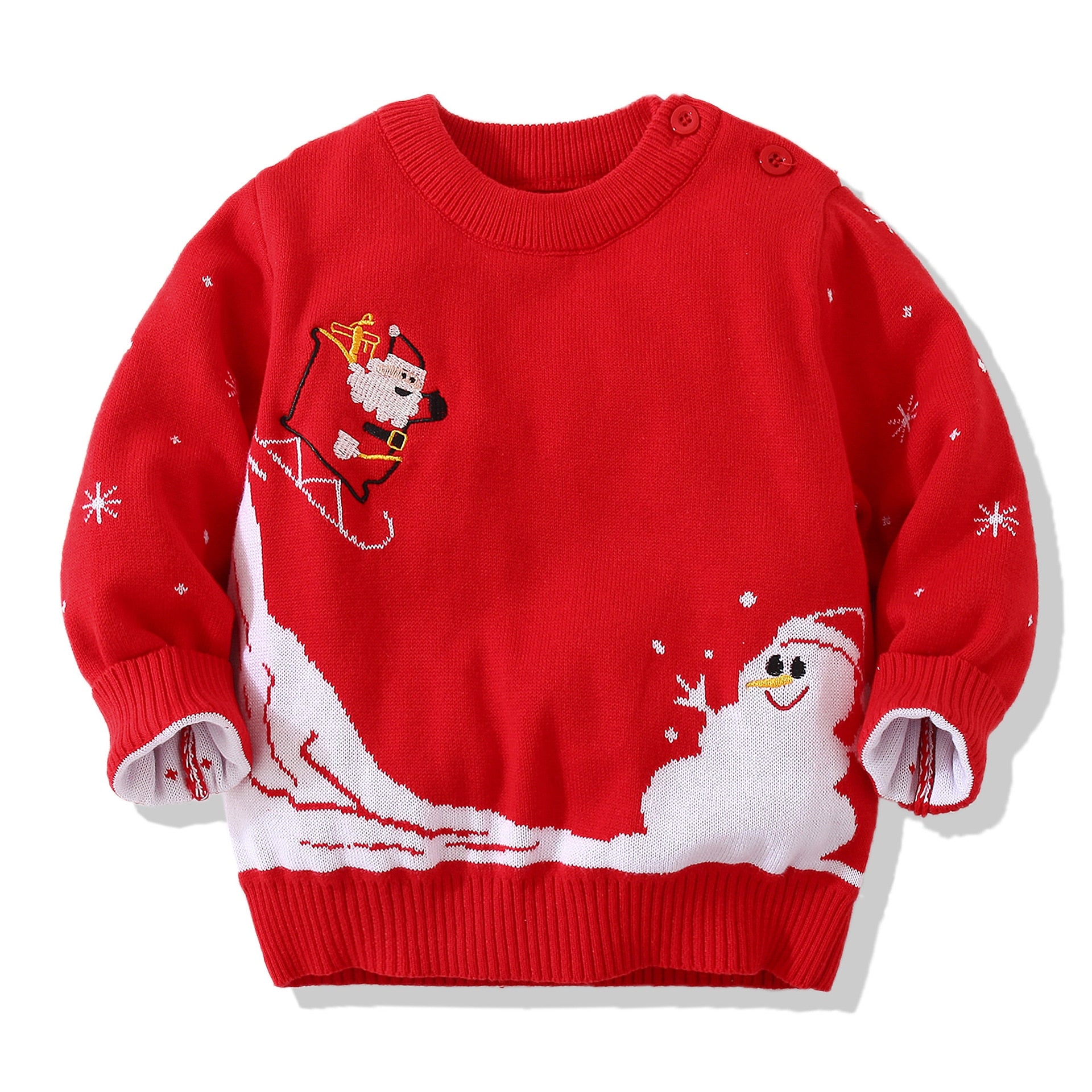 Kid Baby Boy Girl Warm Long Sleeve Autumn Red Christmas Sweaters