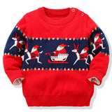 Kid Baby Boy Girl Warm Long Sleeve Autumn Red Christmas Sweaters