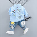 Kids Boys Girl Suits Print Jeans 2 Pcs Sets Costume