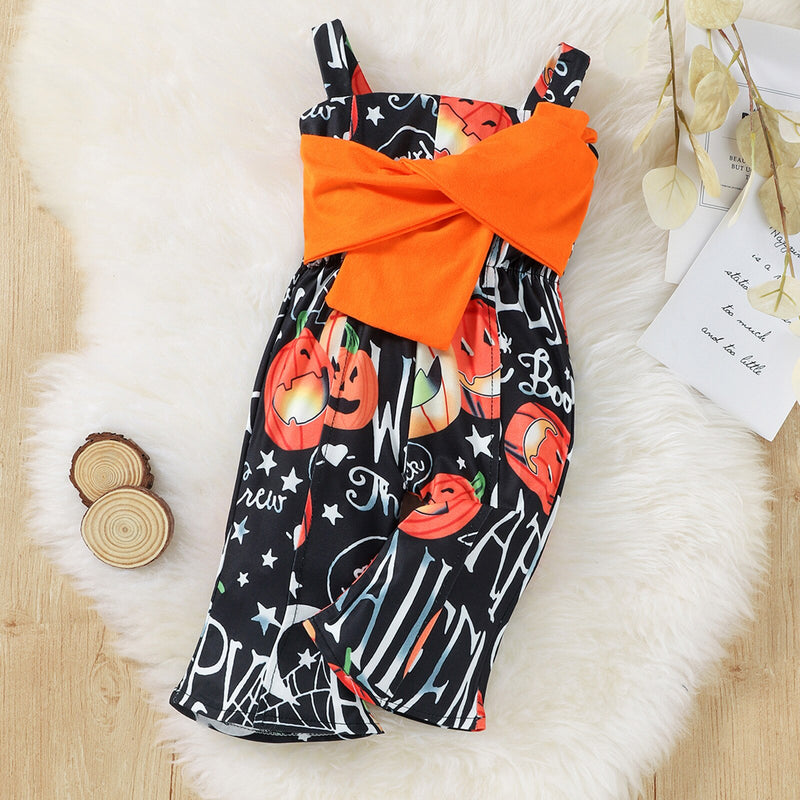 0-24M Baby Girls Romper Halloween Pumpkin Infant Pants