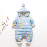 Girls Winter Thick Warm Snowsuit Infant Snow Wear Overalls Rompers