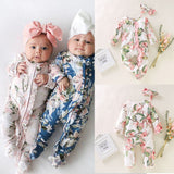 Baby Girl Romper Infant Vintage Sleeper Romper Headband Clothes Outfits - honeylives