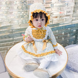 Baby Girl Lolita Floral  Christening Party Frock Boutique 2 Pcs