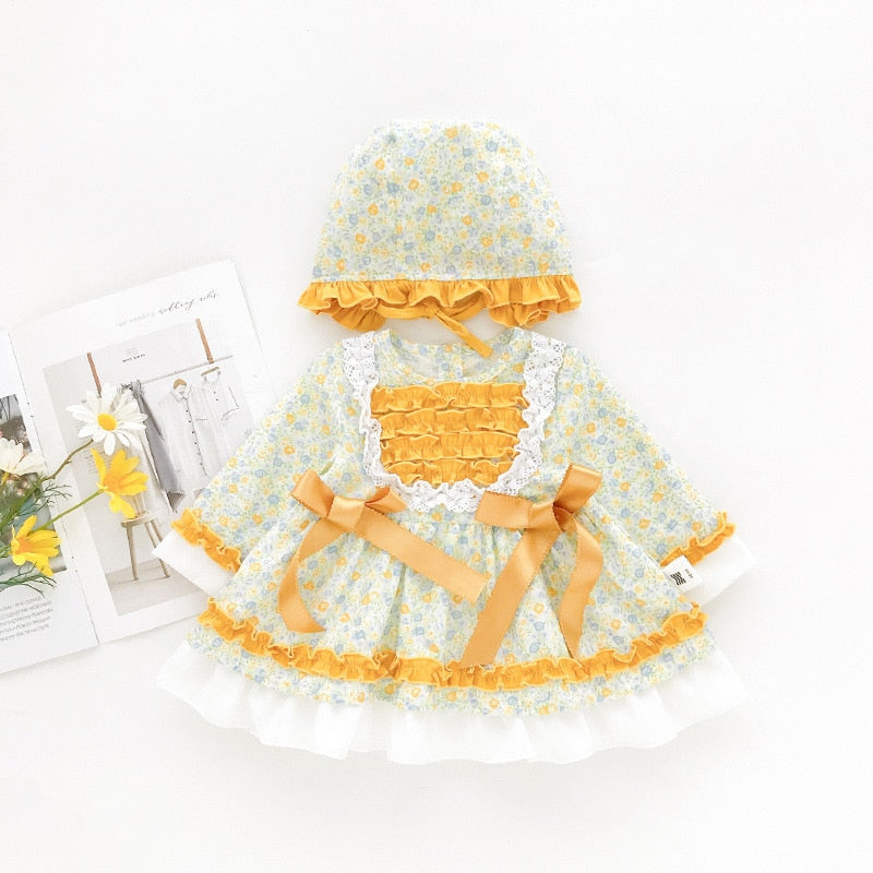 Baby Girl Lolita Floral  Christening Party Frock Boutique 2 Pcs