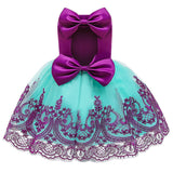 Baby Girl Princess Baptism Dress Big Bow Open Back Costume 9M-6T - honeylives