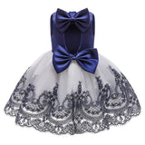 Baby Girl Princess Baptism Dress Big Bow Open Back Costume 9M-6T - honeylives