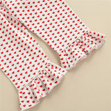 Kid Baby Girl Heart Print Pajama Set Valentine's Day 2 Pcs