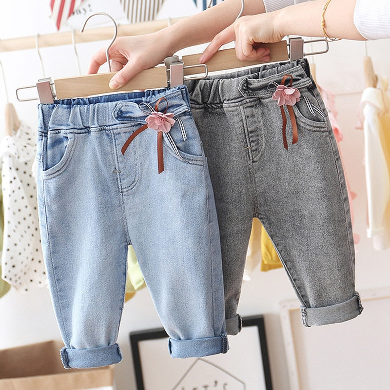 Baby Girls Cute Jeans New Autumn Denim Trousers
